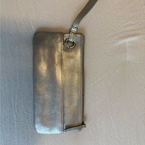 GAP Metallic Silver Wristlet Clutch